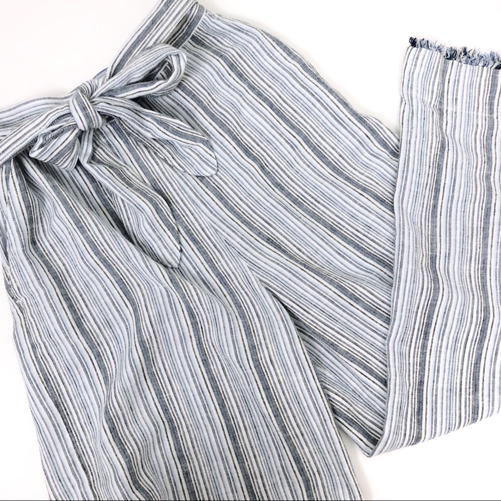 Anthropologie Blue Striped Wide Leg Pants